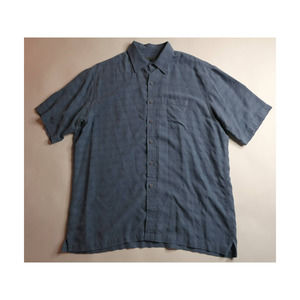 Johnston & Murphy short sleeve casual button-up shirt, XL, Blue